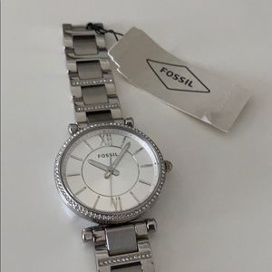 Fossil Silver and Crystal Watch